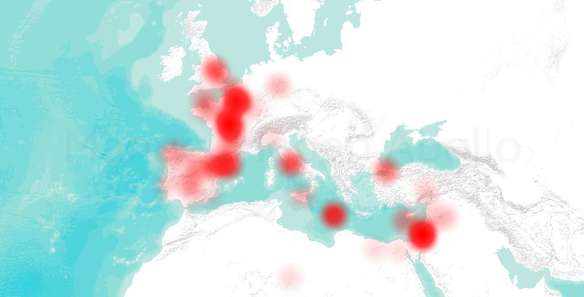 Localizacións e espazos proxectados entre as CSM 1 e 100.